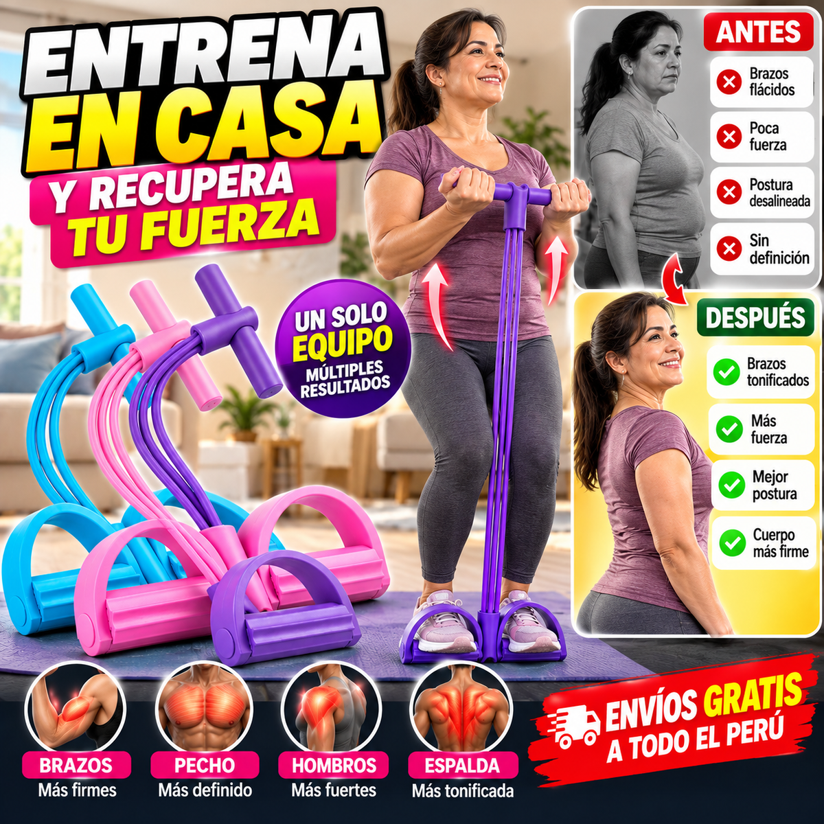 bandas elásticas - ENTRENA EN CASA Y PON TU CUERPO EN MOVIMIENTO