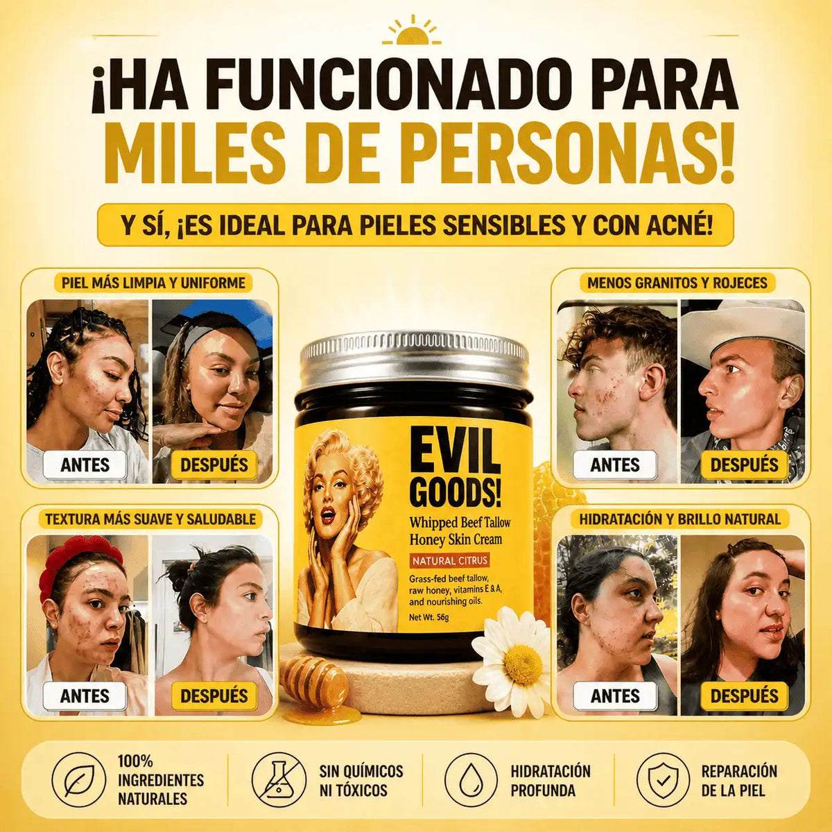 💛¡PIEL DE PORCELANA EN MINUTOS CON ✨ (Cebo De Res)✨