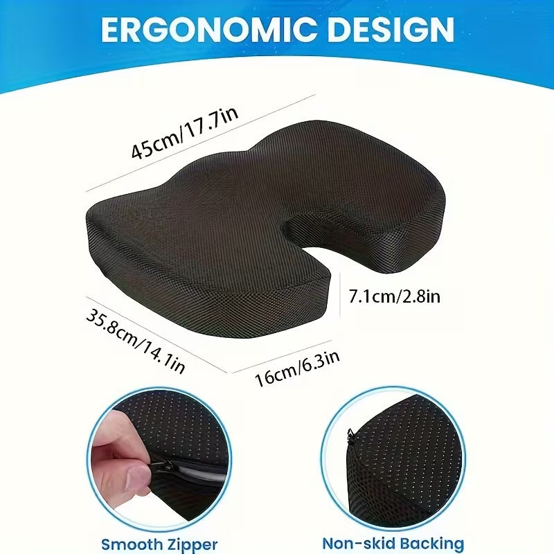 Asiento Viscoelástico Ortopédico con Gel - para Alivio del Cóccix
