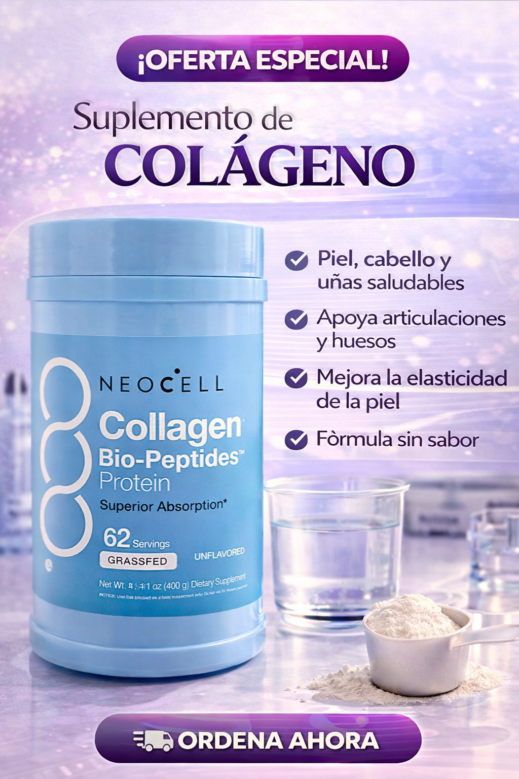 Biopéptidos de colágeno en polvo - OFERTA SOLO POR HOY 2X1✅