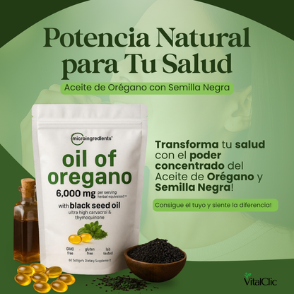 ACEITE DE ORÉGANO 6000MG CON SEMILLA NEGRA (90CAP) OFERTA 2X1