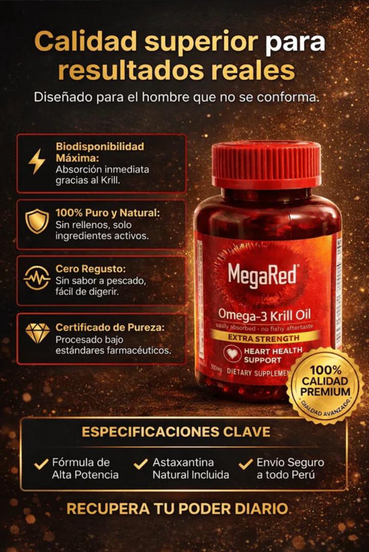 🔥 MegaRed Omega 3s® – Impulsa tu testosterona y energía natural 1000 mg. 60 Caps. ORIGINAL