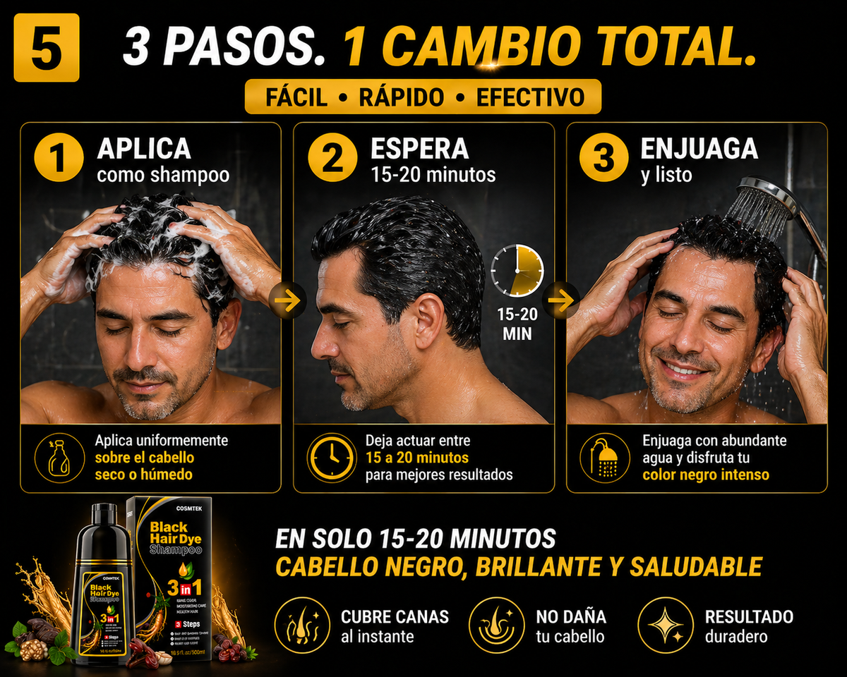 SHAMPOO TINTE CUBRE CANAS🎁 + 2 REGALOS SORPRESA🎁