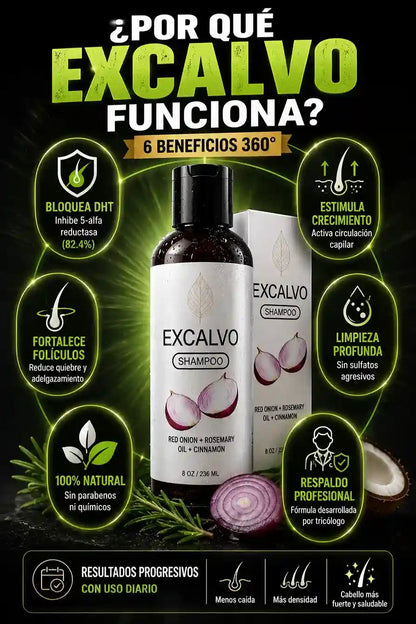 (OFERTA 2X1) Shampoo Excalvo – Fortalecimiento y Revitalización Capilar