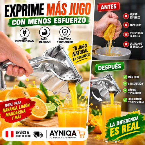 EXPRIMIDOR MANUAL DE FRUTAS MULTI USO + EJERCITADOR DE MANDIBULA