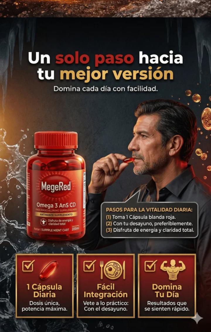 🔥 MegaRed Omega 3s® – Impulsa tu testosterona y energía natural 1000 mg. 60 Caps. ORIGINAL