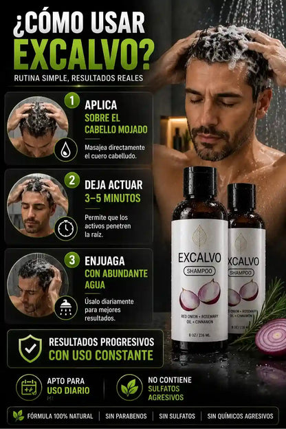 (OFERTA 2X1) Shampoo Excalvo – Fortalecimiento y Revitalización Capilar