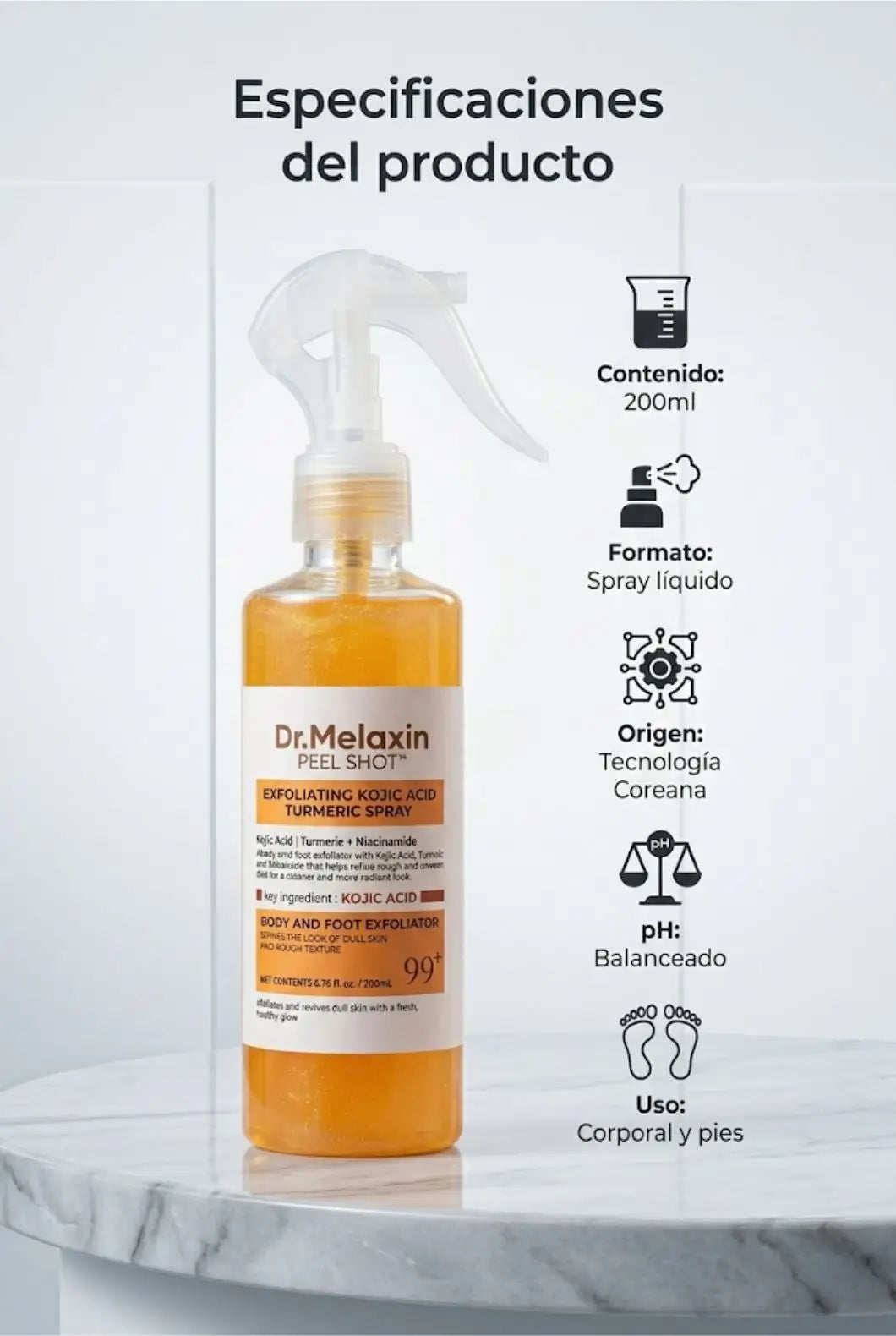 Spray exfoliante iluminador