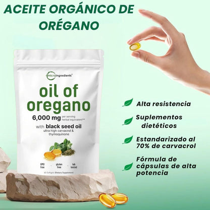 ACEITE DE ORÉGANO 6000MG CON SEMILLA NEGRA (90CAP) OFERTA 2X1