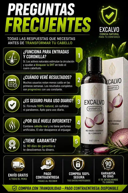 (OFERTA 2X1) Shampoo Excalvo – Fortalecimiento y Revitalización Capilar