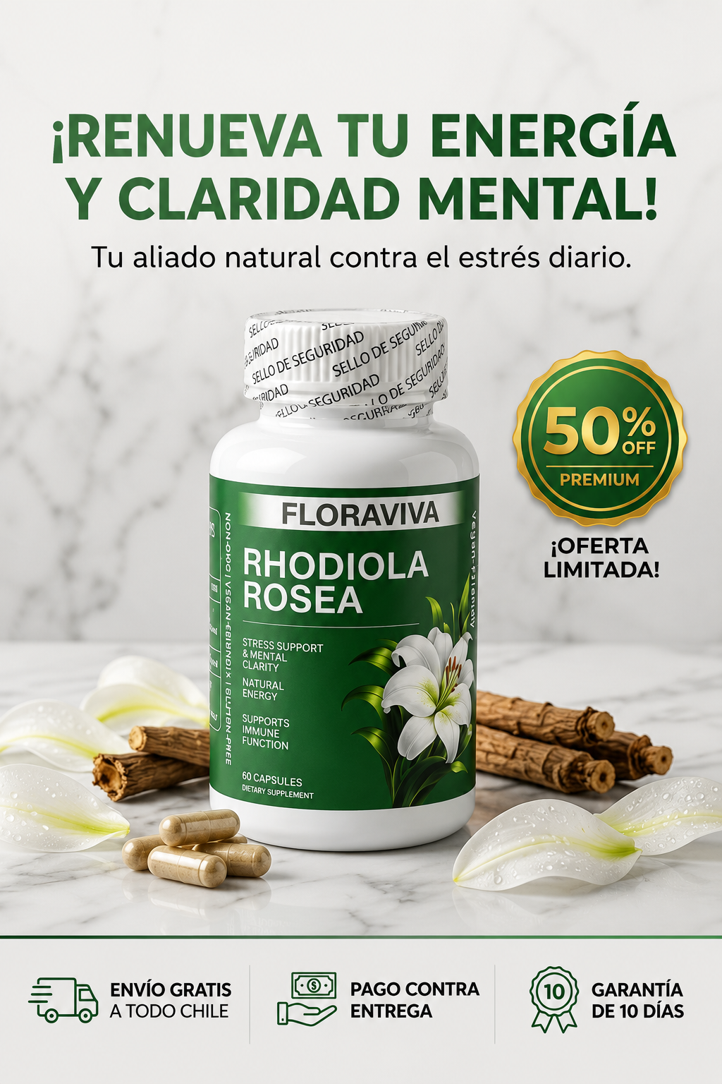Rhodiola Rosea - Elimina Antojos Que Engordan Desde Primer Uso