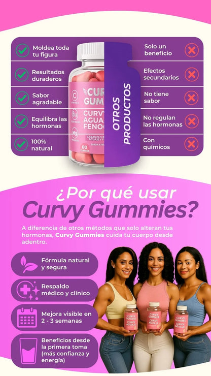 💖 CURVY GUMMIES GLUTEOS y PIERNAS MAS GRANDES🍑