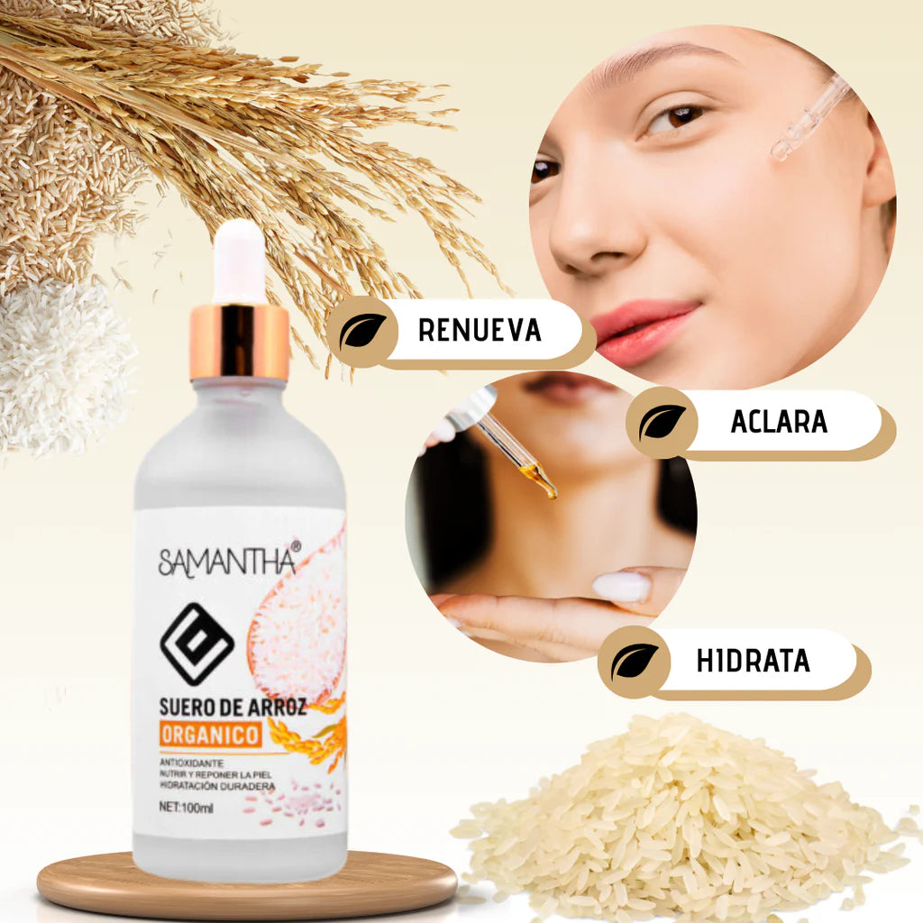 Suero facial de arroz con ácido hialurónico y ceramida - OFERTA SOLO POR HOY 2X1
