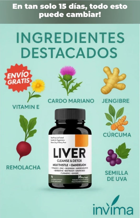 💛 2x1 LIVER CLEANSE - Detox Premium 120 Cápsulas