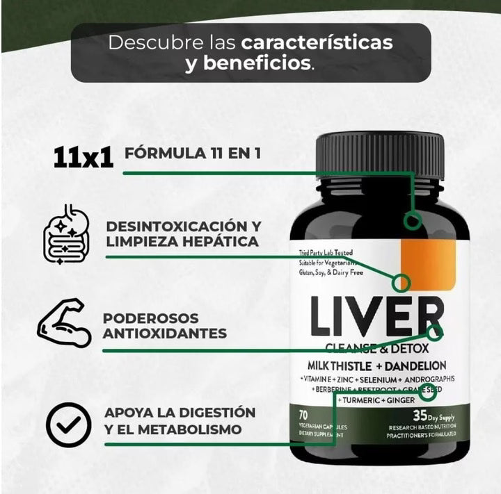 💛 2x1 LIVER CLEANSE - Detox Premium 120 Cápsulas