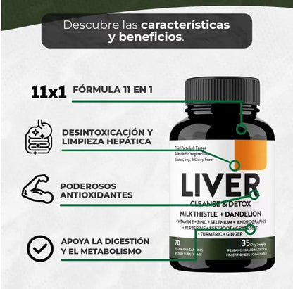 💛 2x1 LIVER CLEANSE - Detox Premium 120 Cápsulas