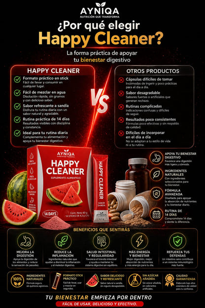 Happy Cleaner Original -🍉 Limpieza Digestiva Natural -OFERTA SOLO POR HOY 2X1