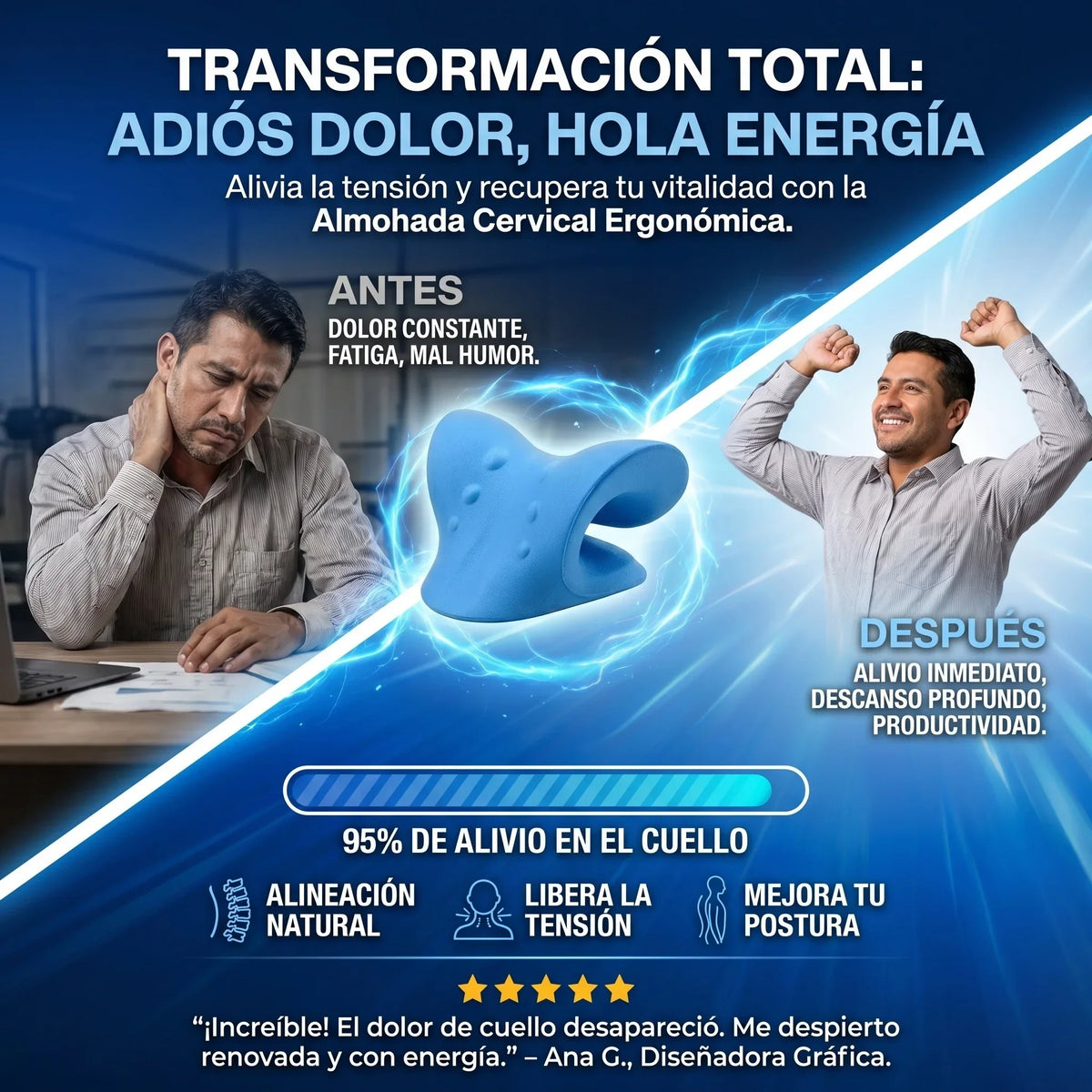 Almohada de tracción cervical -