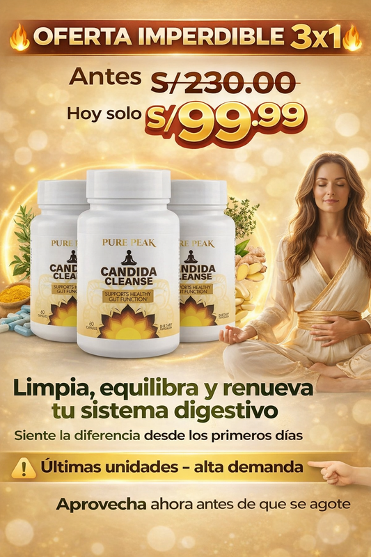 CANDlDA CLEANSE Limpia y equilibra el sobrecrecimiento de CANDlDA OFERTA 3X1 SOLO POR HOY