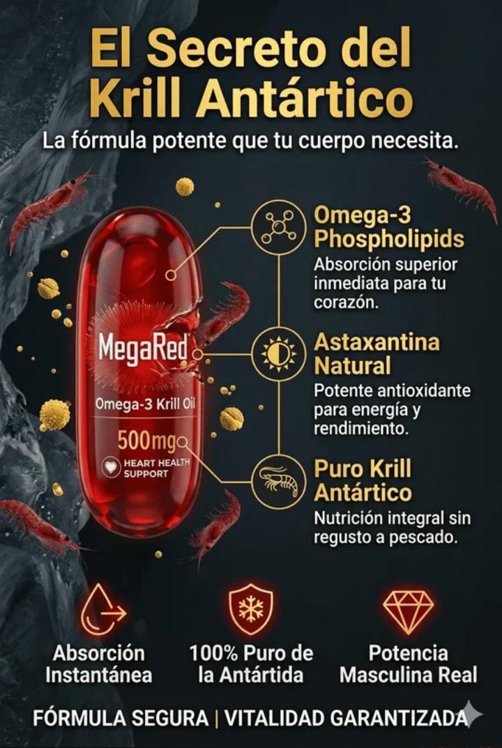 🔥 MegaRed Omega 3s® – Impulsa tu testosterona y energía natural 1000 mg. 60 Caps. ORIGINAL