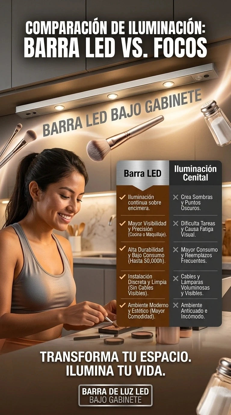 Barra LED con Sensor -3 Tonos  Nunca más busques el interruptor en la oscuridad