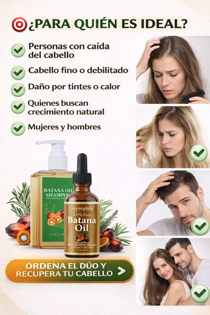 Combo Aceite De Batana + Shampoo de Batana Más brillo. Más vida para tu cabello