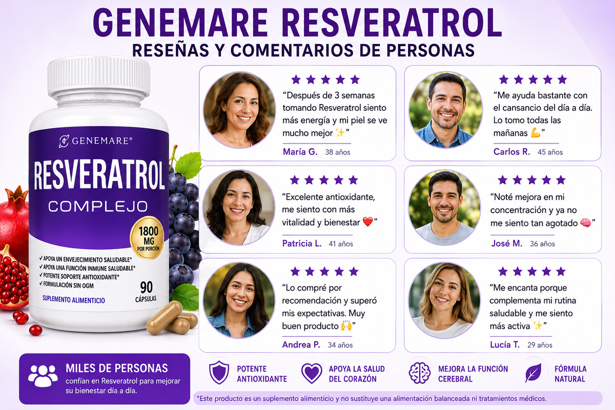 Resveratrol -Soporte Antioxidante y Antienvejecimiento, 2X1 oferta solo por hoy