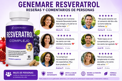 Resveratrol -Soporte Antioxidante y Antienvejecimiento, 2X1 oferta solo por hoy