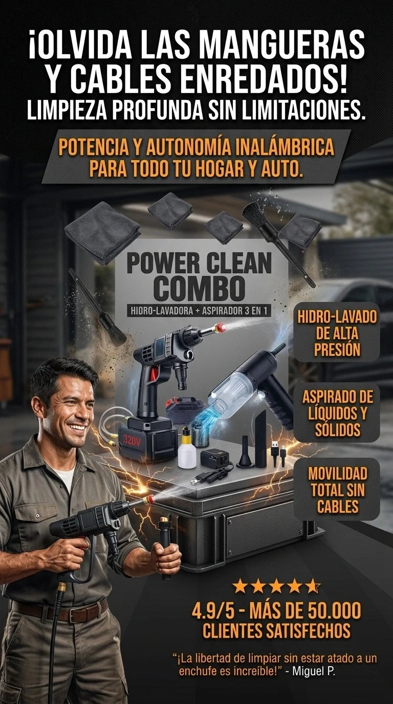 COMBO HIDROLAVADORA 320V + ASPIRADORA 3 EN 1