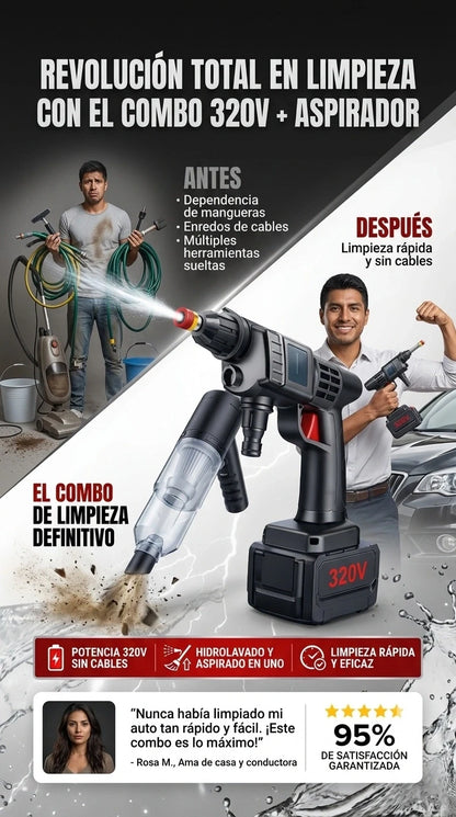 COMBO HIDROLAVADORA 320V + ASPIRADORA 3 EN 1