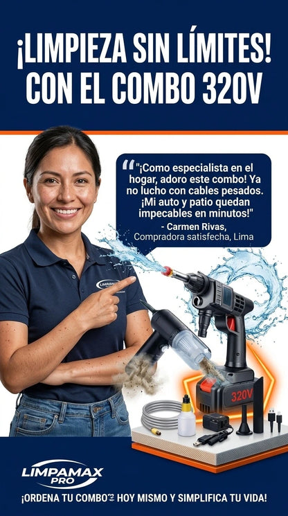 COMBO HIDROLAVADORA 320V + ASPIRADORA 3 EN 1
