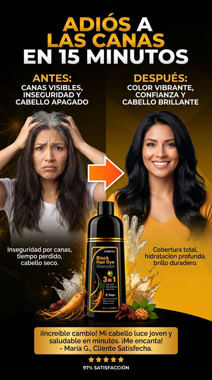 SHAMPOO TINTE CUBRE CANAS 3 IN 1 - INCLUYE 2 REGALOS SORPRESA