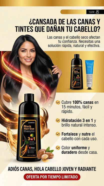 SHAMPOO TINTE CUBRE CANAS 3 IN 1 - INCLUYE 2 REGALOS SORPRESA