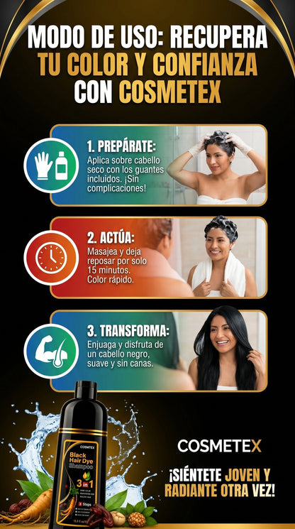 SHAMPOO TINTE CUBRE CANAS 3 IN 1 - INCLUYE 2 REGALOS SORPRESA