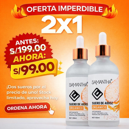 Suero facial de arroz con ácido hialurónico y ceramida - OFERTA SOLO POR HOY 2X1