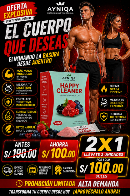 Happy Cleaner Original -🍉 Limpieza Digestiva Natural -OFERTA SOLO POR HOY 2X1