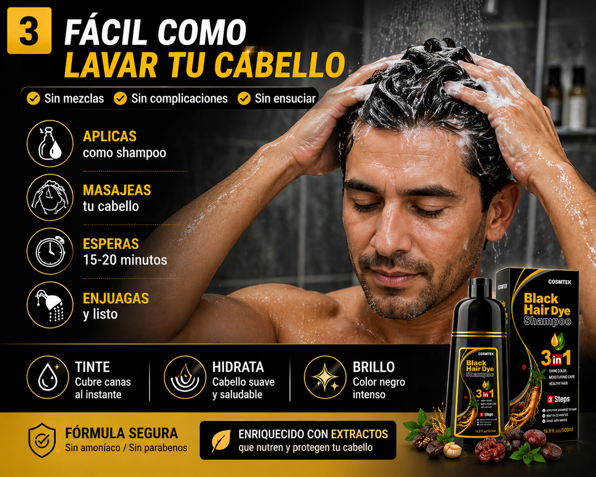 SHAMPOO TINTE CUBRE CANAS🎁 + 2 REGALOS SORPRESA🎁