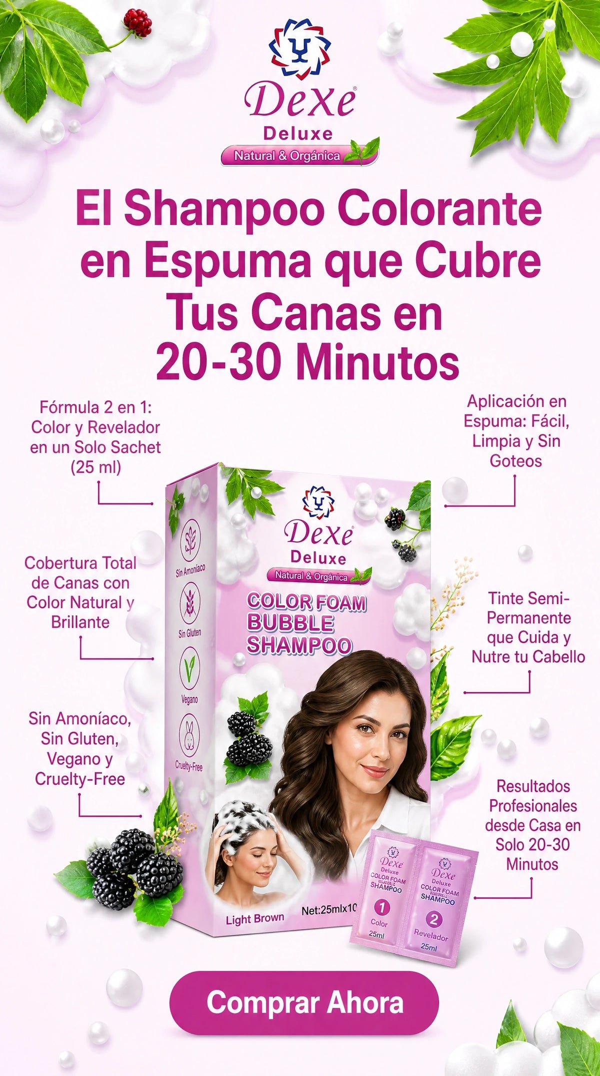 Cubre Canas al Instante | Color Natural y Duradero - Pack de 10 Sobres