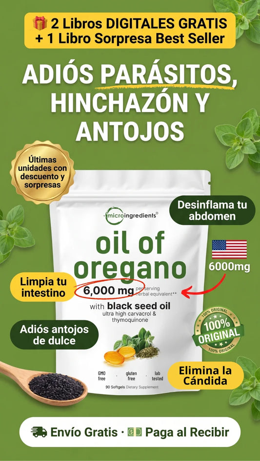 ACEITE DE ORÉGANO 6000MG CON SEMILLA NEGRA (90CAP) OFERTA 2X1