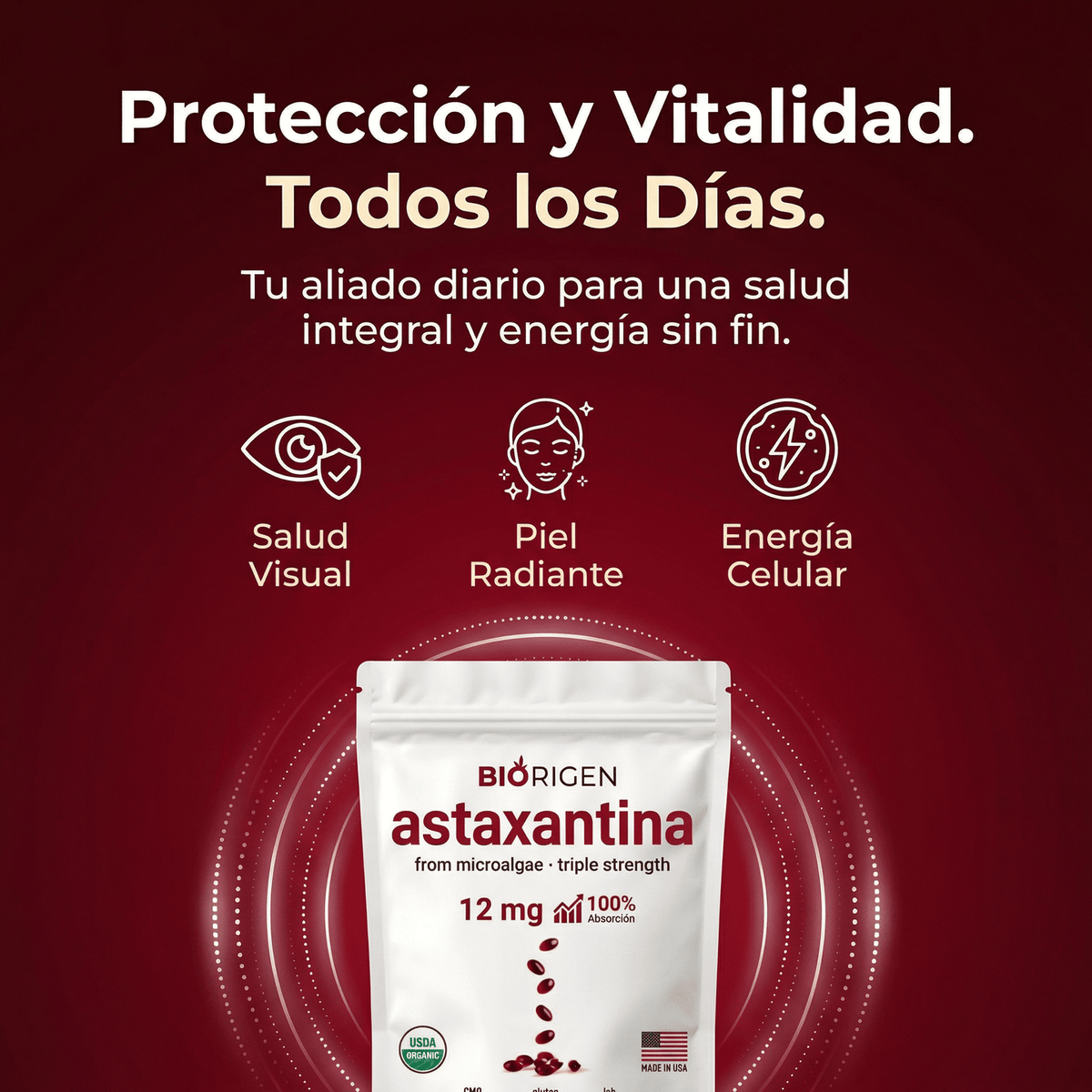 Astaxantina - El antioxidante más potente para una piel joven y energía real