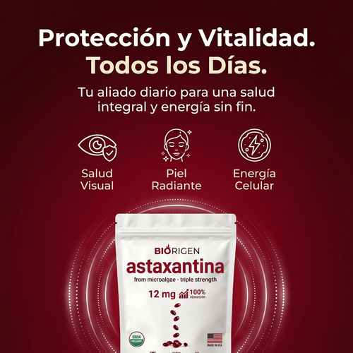 Astaxantina - El antioxidante más potente para una piel joven y energía real