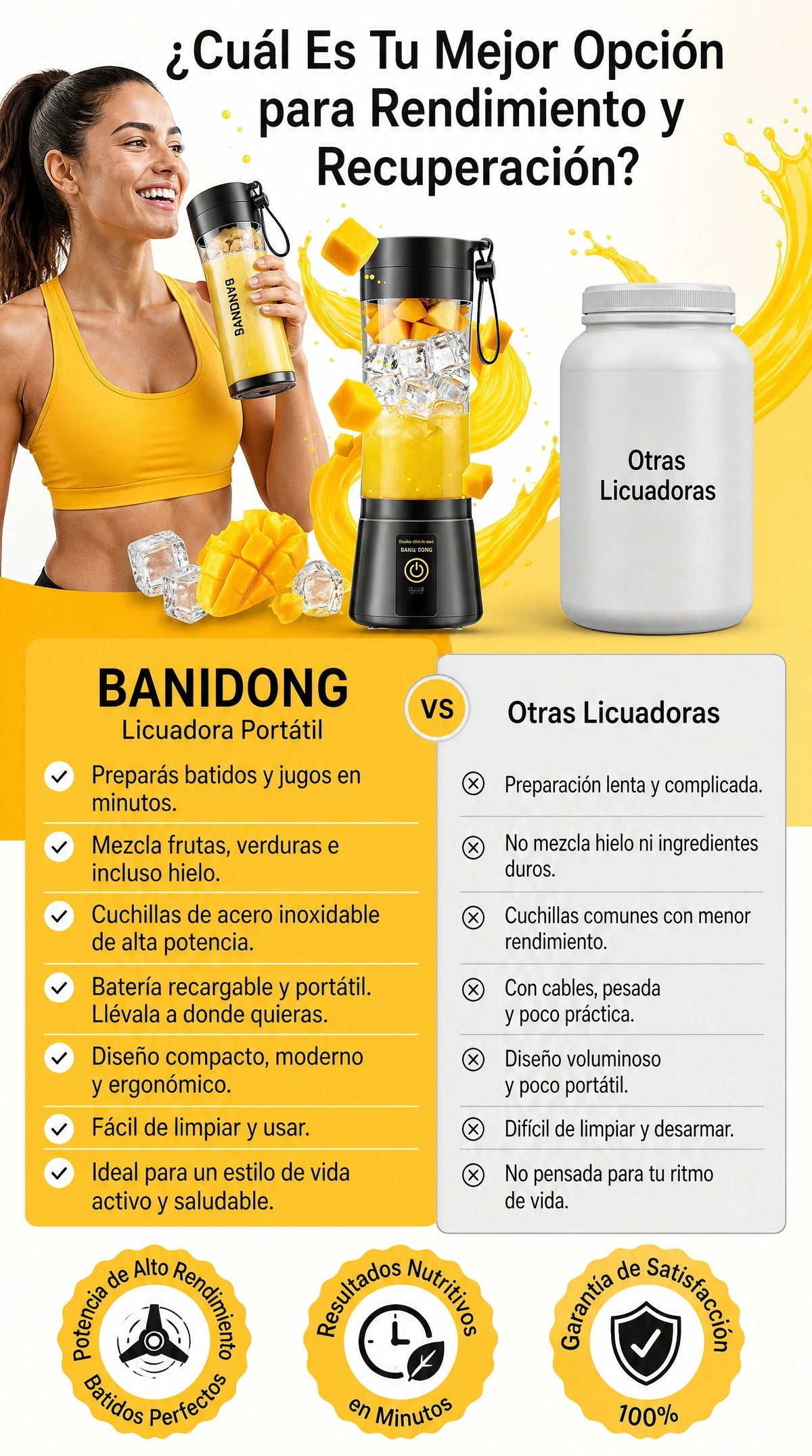 Licuadora portátil inalámbrica- PRO
