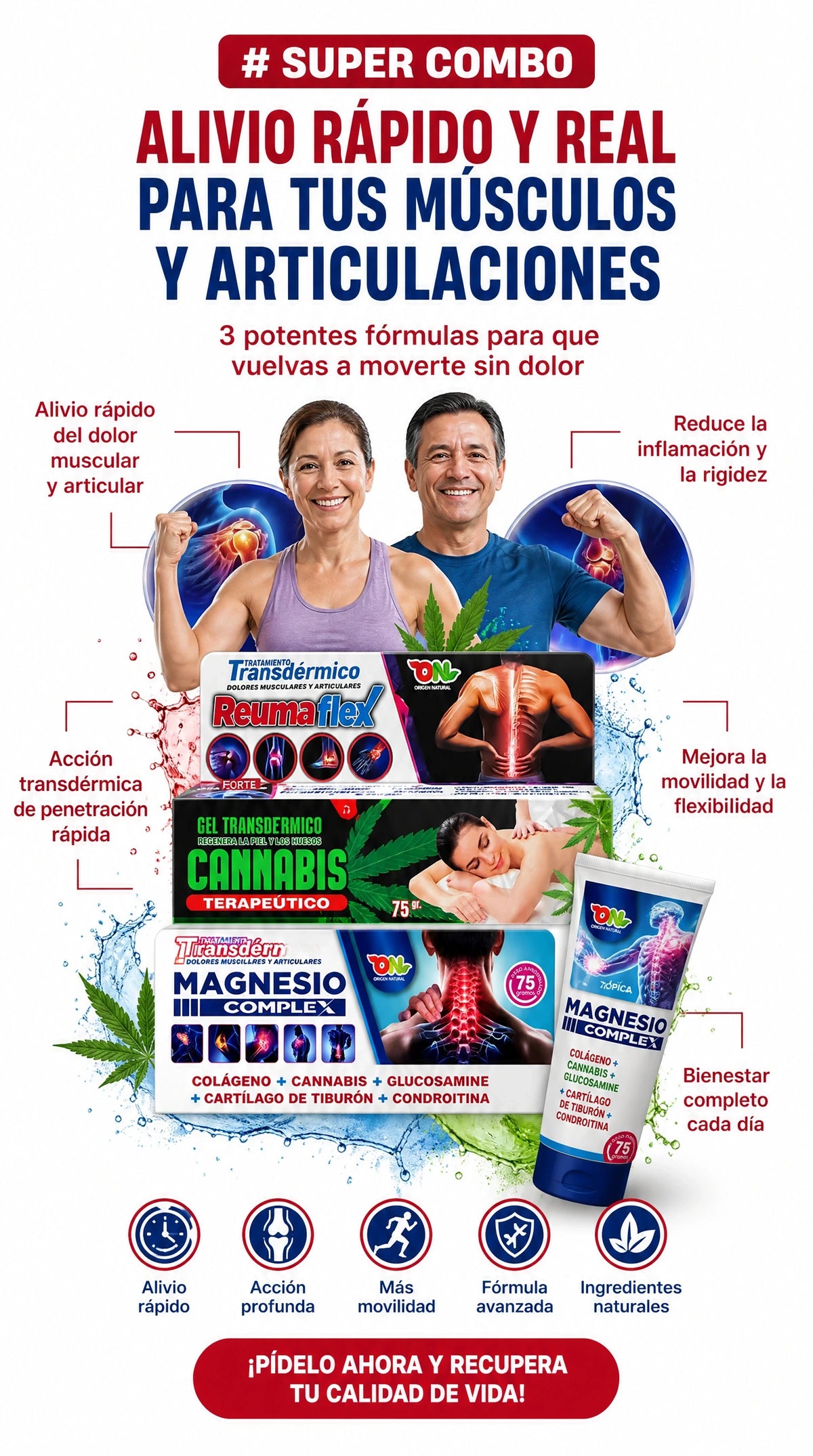 SUPER COMBO REUMA FLEX+CANNABIS TERAPÉUTICO+MAGNESIO COMPLEX 3X1