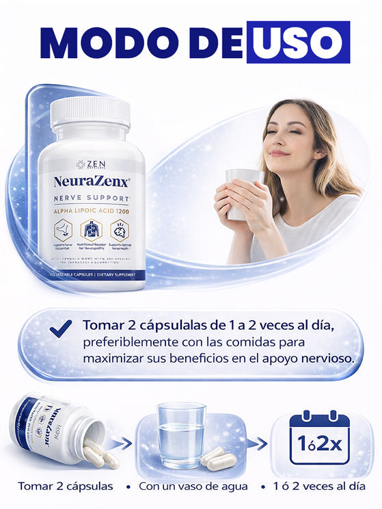 NeuraZenX®60 cápsulas Original Alivia la Neuropatía desde la raíz