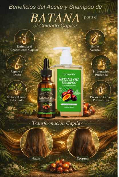 Combo Aceite De Batana + Shampoo de Batana Más brillo. Más vida para tu cabello