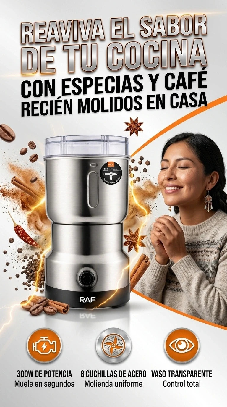 MOLINILLO ELÉCTRICO DE CAFÉ RAF 350ML - MULTIFUNCIONAL