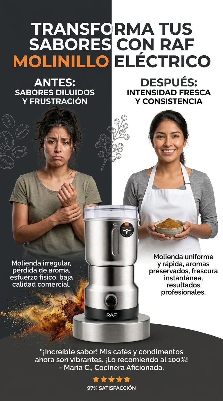MOLINILLO ELÉCTRICO DE CAFÉ RAF 350ML - MULTIFUNCIONAL