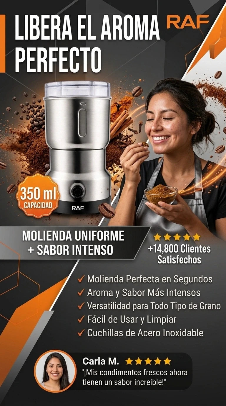 MOLINILLO ELÉCTRICO DE CAFÉ RAF 350ML - MULTIFUNCIONAL