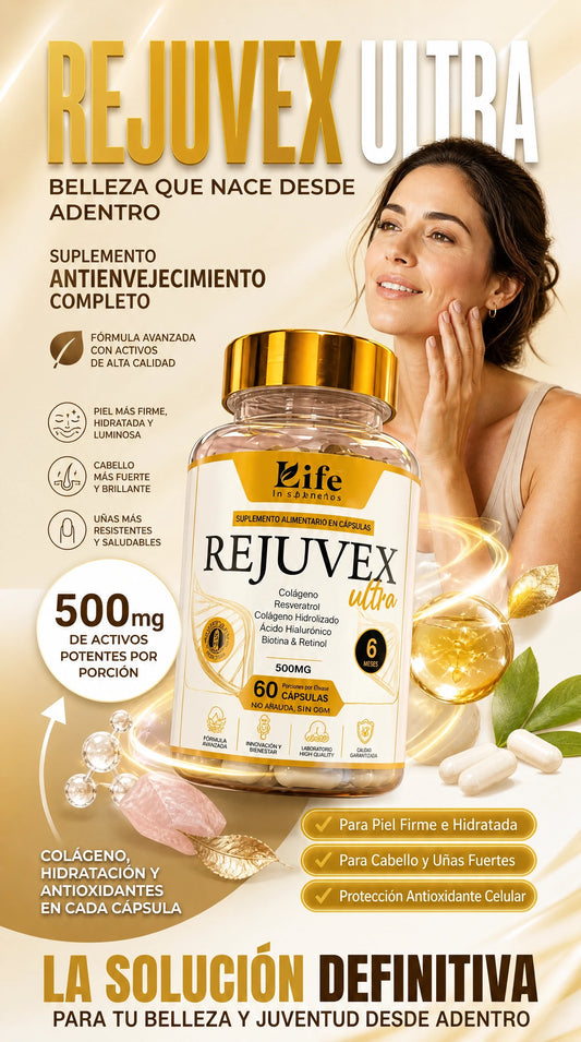 🌿 REJUVEX ULTRA 5 EN 1 – FÓRMULA AVANZADA PARA TU BIENESTAR Y BELLEZA