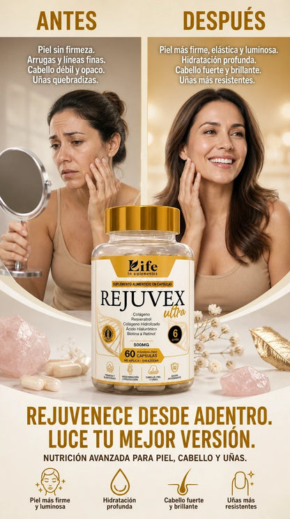 🌿 REJUVEX ULTRA 5 EN 1 – FÓRMULA AVANZADA PARA TU BIENESTAR Y BELLEZA